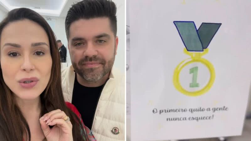 Ao lado do marido, a apresentadora Nadja Haddad celebra ganho de peso do filho, que nasceu extremamente prematuro e continua na UTI - Reprodução/Instagram