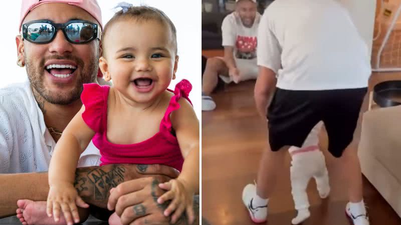 Neymar Jr. encanta com primeiros passos da filha caçula, Mavie