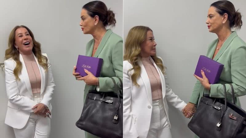 Zilu Camargo recebeu Luiza Brunet em seu programa e ganhou presente inusitado - Divulgação