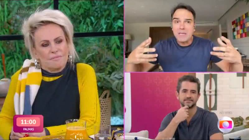 Ana Maria Braga, Tadeu Schmidt e Felipe Andreoli no Mais Você - Reprodução/Globo