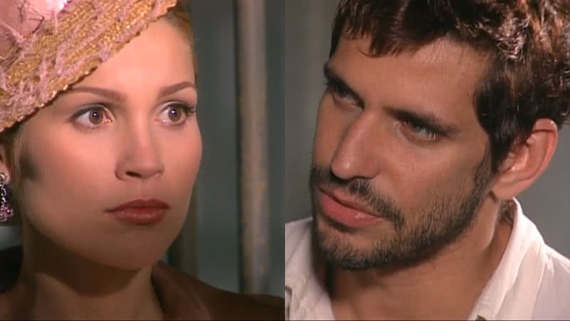 Cristina (Flávia Alessandra) e Guto (Alexandre Barillari) de Alma Gêmea - Reprodução/Globo