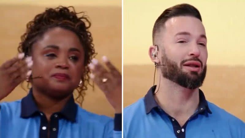 Daiane dos Santos e Diego Hypólito vão às lágrimas com medalha inédita - Reprodução/TV Globo