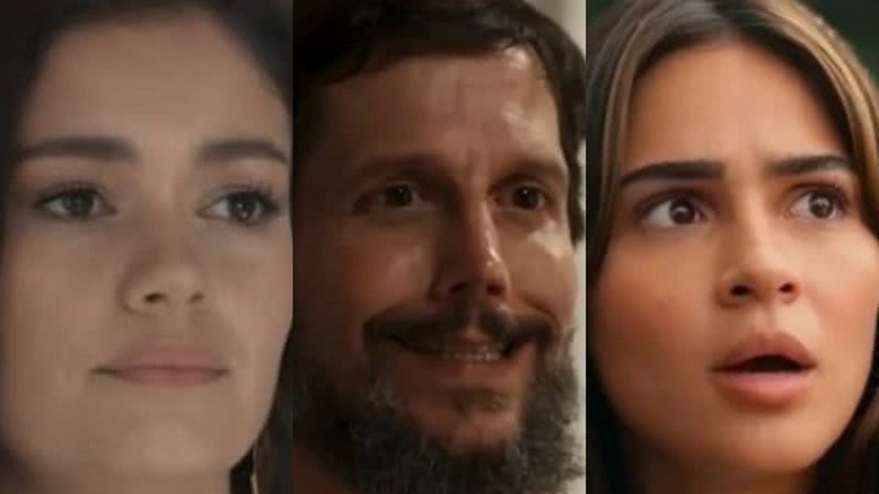 Eliana (Sophie Charlotte), Egídio (Vladimir Brichta) e Sandra (Giullia Buscacio) de Renascer - Reprodução/Globo