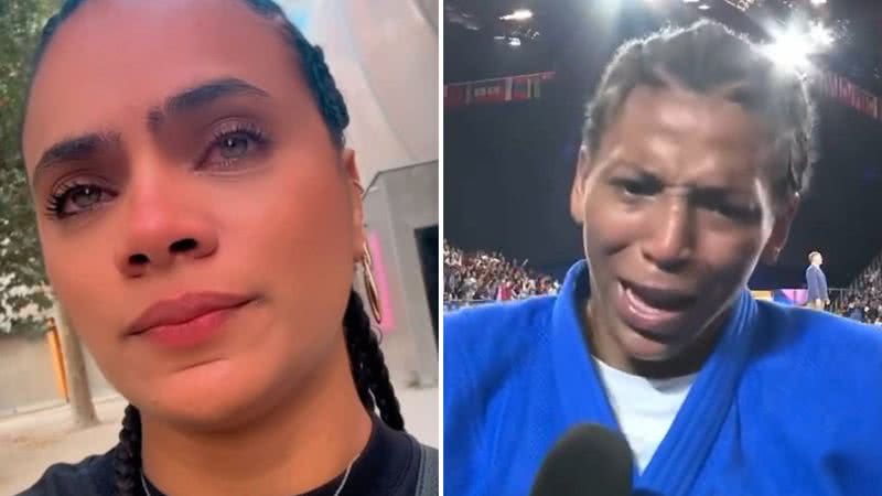 Esposa de Rafaela Silva vai às lágrimas com eliminação da judoca nas Olimpíadas - Reprodução/Instagram/TV Globo