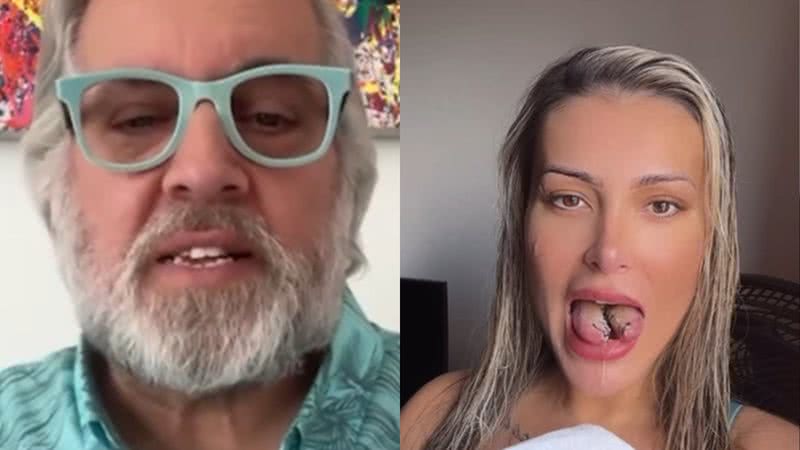 Leão Lobo criticou a bifurcação na língua feita por Andressa Urach - Reprodução/YouTube/Instagram