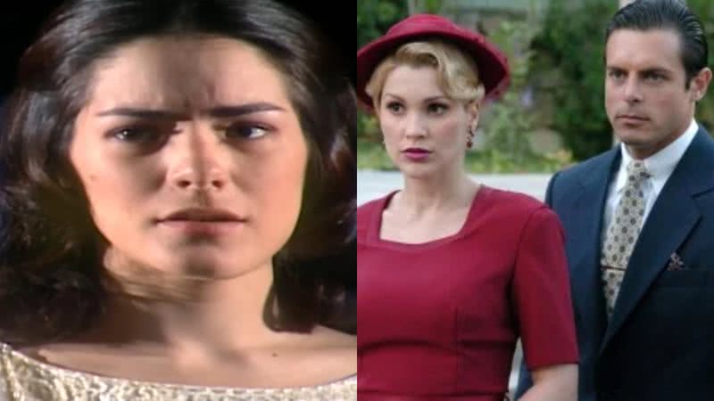 Luna (Liliana Castro), Cristina (Flávia Alessandra) e Raul (Luigi Baricelli) de Alma Gêmea - Reprodução/Globo