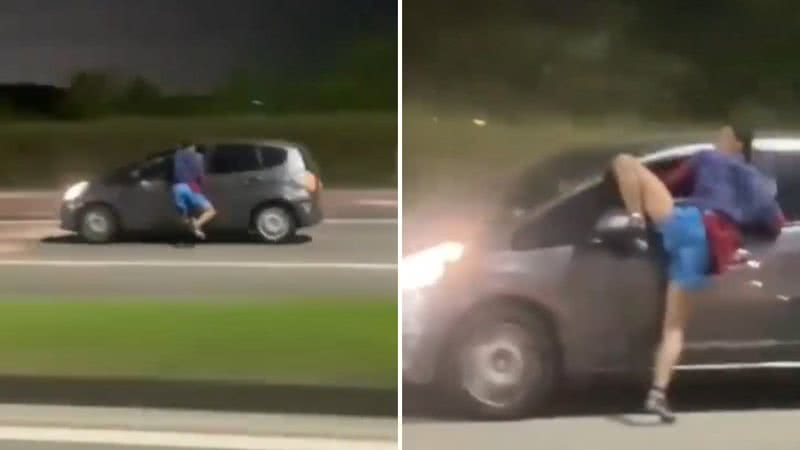 Motorista que carregou assaltante em carro diz que acelerar foi reação instintiva - Reprodução/X