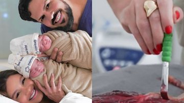 Após o parto, esposa de Sorocaba mostra arte feita com placenta: "Memorável" - Reprodução/LeoDias e Reprodução/Instagram