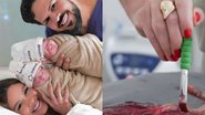 Após o parto, esposa de Sorocaba mostra arte feita com placenta: "Memorável" - Reprodução/LeoDias e Reprodução/Instagram