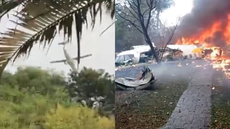 Cenas fortes! Vídeo de explosão de avião em São Paulo desespera moradores - Reprodução/Instagram