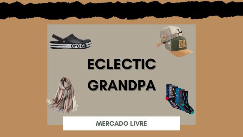 A estética Eclectic Grandpa é uma aposta da moda de 2024 e permite trajes que vão do casual ao sofisticado, unindo diferentes gerações - Reprodução/MercadoLivre