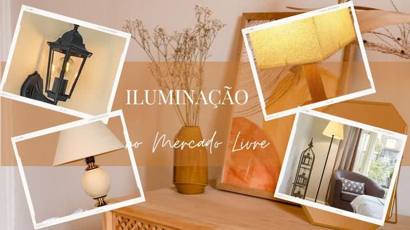 A escolha de uma luminária ou abajur deve considerar o tipo de iluminação desejada e a integração com o restante da decoração - Reprodução/MercadoLivre