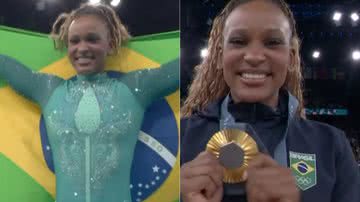 Após ganhar medalha de ouro, atitude de Rebeca Andrade vira meme - Reprodução/ TV Globo