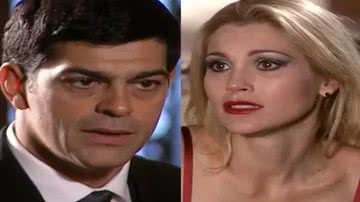 Rafael (Eduardo Moscovis) e Cristina (Flávia Alessandra) de Alma Gêmea - Reprodução/Globo