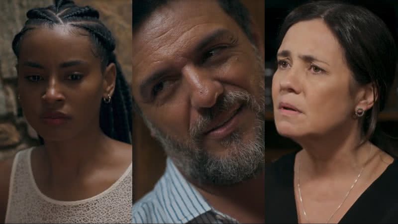 Viola (Gabz), Molina (Rodrigo Lombardi) e Mércia (Adriana Esteves) de Mania de Você - Reprodução/Globo