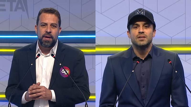 Guilherme Boulos e Pablo Marçal voltaram a trocar farpas em debate exibido na TV - Reprodução/TV Gazeta