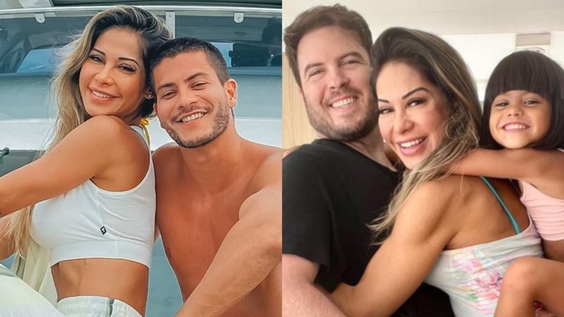 Maíra Cardi, Arthur Aguiar, Sophia e Thiago Nigro, novo marido de Maíra - Reprodução/Instagram