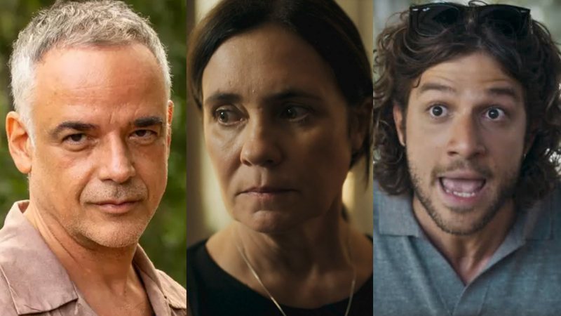 Nahum (Ângelo Antônio), Mércia (Adriana Esteves) e Mavi (Chay Suede) de Mania de Você - Reprodução/Globo