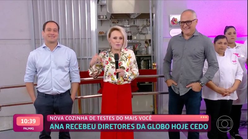 Paulo Marinho, Ana Maria Braga e Amauri Soares no Mais Você - Reprodução/Globo