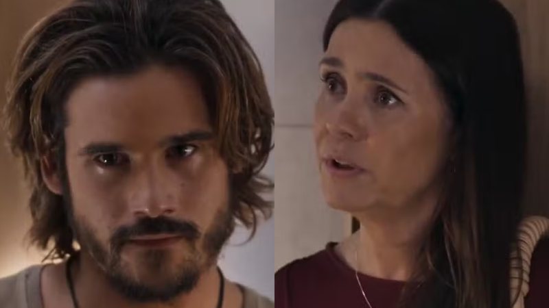 Rudá (Nicolas Prattes) e Mércia (Adriana Esteves) de Mania de Você - Reprodução/Globo