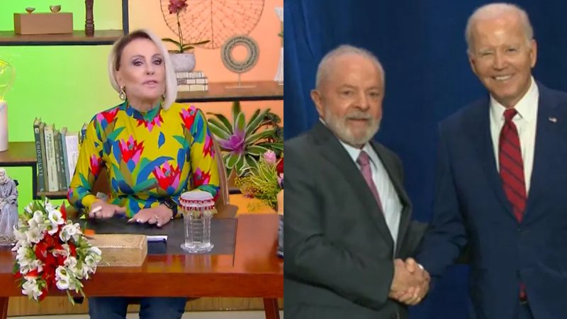 Ana Maria Braga, Lula e Joe Biden - Reprodução/Globo