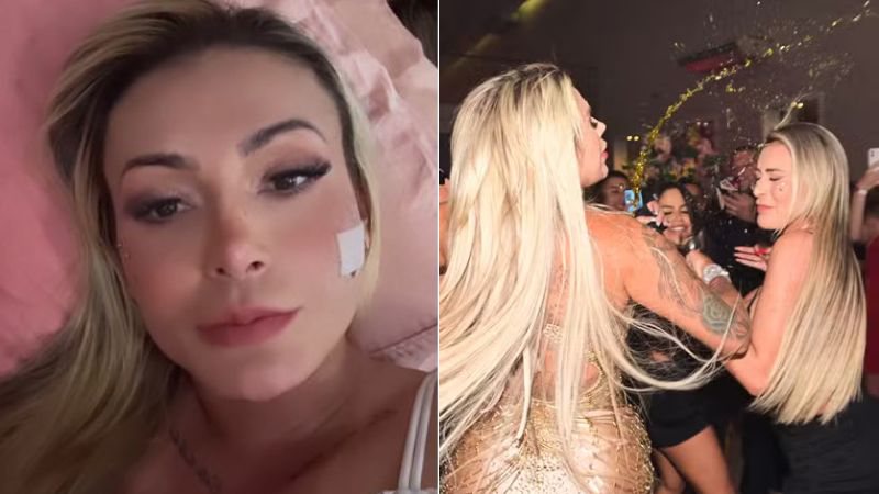 Andressa Urach e Juju Ferrari durante a briga - Reprodução/Instagram e Leo Franco/AgNews