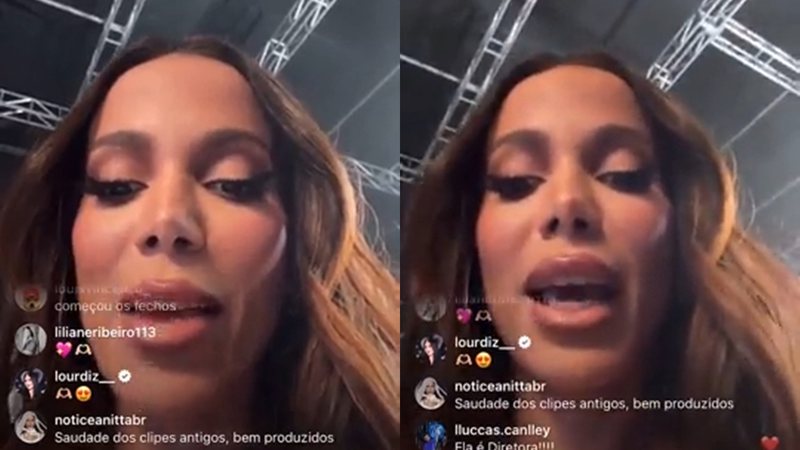 Anitta rebateu um seguidor durante uma transmissão ao vivo - Reprodução/Instagram