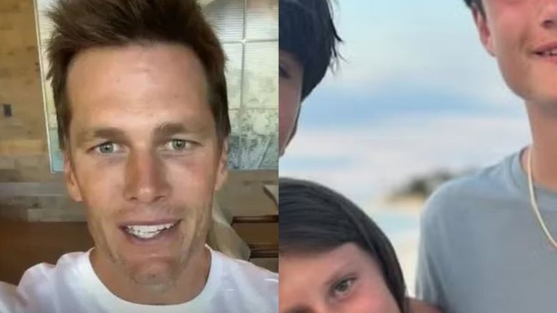 Paizão! Discreto, Tom Brady exibe foto inédita dos três filhos: 'Agradecido' - Reprodução/Instagram