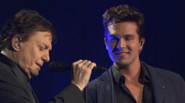 Fábio Jr. e Luan Santana na gravação da música "Choro" - Reprodução