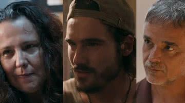 Moema (Ana Beatriz Nogueira), Rudá (Nicolas Prattes) e Nahum (Ângelo Antônio) de Mania de Você - Reprodução/Globo