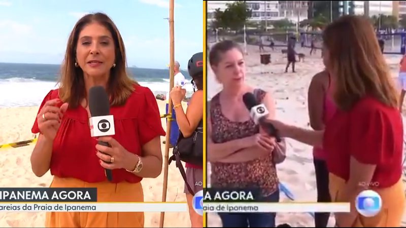 Adriana Rezende, repórter da Globo que foi surpreendida durante o Bom Dia Rio - Reprodução/Globo