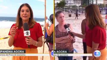 Adriana Rezende, repórter da Globo que foi surpreendida durante o Bom Dia Rio - Reprodução/Globo