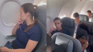 Vídeo: Passageira causa tumulto em avião após mulher se recusar a trocar de assento - Reprodução/ X