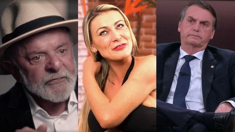 Lula, Andressa Urach e Bolsonaro - Reprodução/Globo/Youtube