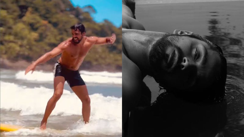 De tirar o fôlego! Rodrigo Simas posa sem camisa e mostra rotina de ioga e surfe - Reprodução/Instagram