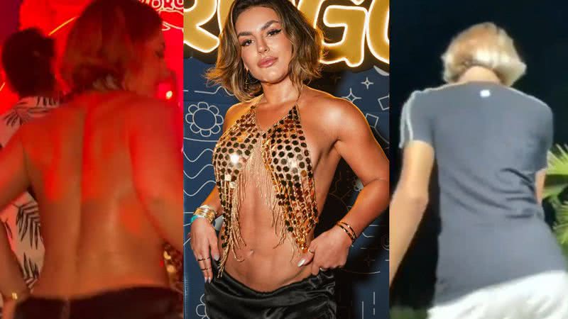 Kéfera Buchmann é confundida com Xurrasco ao dançar com frente única - Reprodução/Instagram/Gabriel Maia