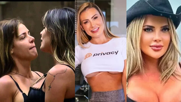 Andressa Urach vai gravar conteúdo com rival em A Fazenda, Denise Rocha - Reprodução/ Record e Instagram