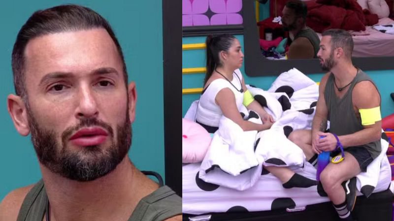 Diego Hypolito cogita desistir do reality show; no quarto, Dani desabafa sobre sentimento de exclusão dentro do confinamento - Reprodução/Globo