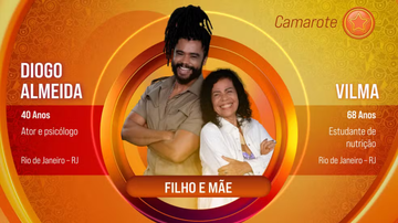 BBB 25: Ator Diogo Almeida e a mãe, Vilma, entram juntos no reality show - Reprodução/ Globo