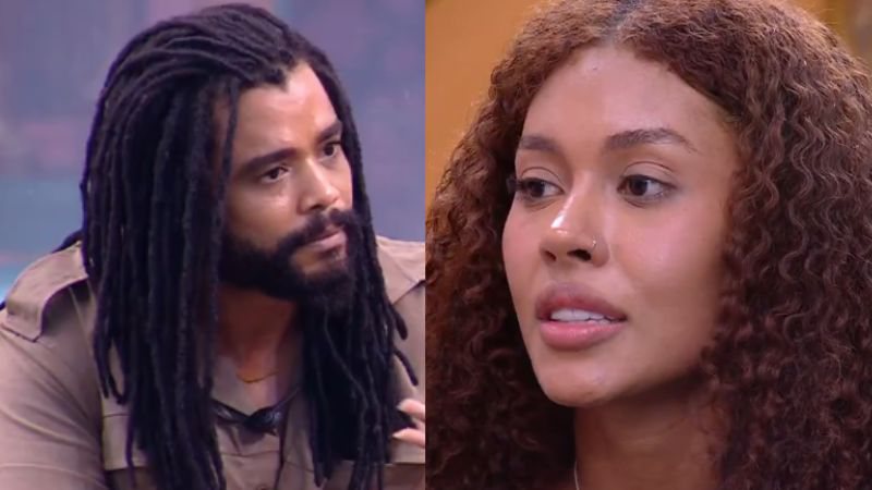 Diogo Almeida e Giovanna Jacobina discutem a relação; brothers conversaram nesta madrugada após desentendimentos e abriram o coração - Reprodução/Globo