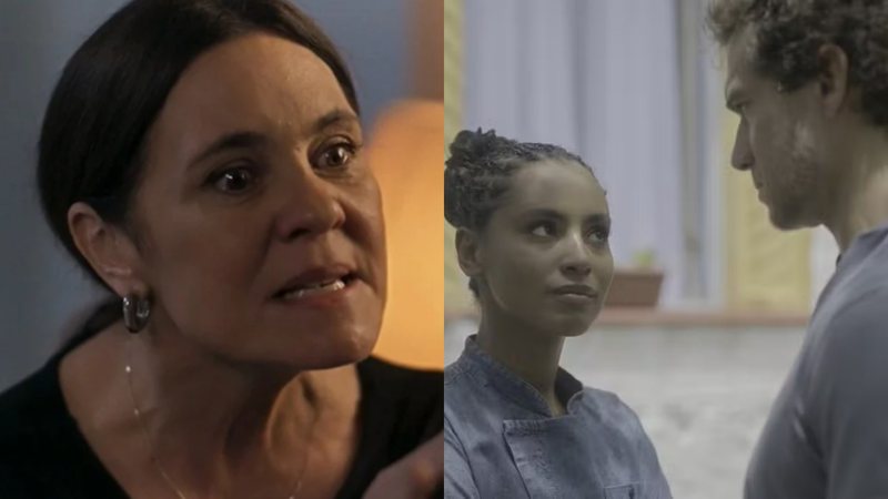 Mércia (Adriana Esteves), Viola (Gabz) e Volney (Paulo Rocha) de Mania de Você - Reprodução/Globo