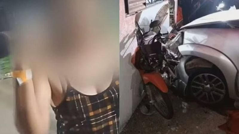 Mulher não identificada atropelou pastor e bateu em três motos - Reprodução