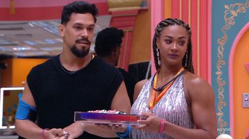 Aline e Vinicius indicam alvos para o paredão; líderes do BBB 25 precisaram escolher três duplas, sendo que uma delas será indicada - Reprodução/Globo