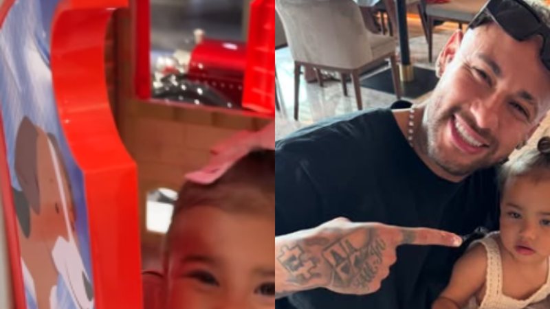 O jogador brinca com a filha e encanta os seus seguidores; Neymar será pai de mais uma menina, fruto do relacionamento com Bruna Biancardi - Reprodução/Instagram