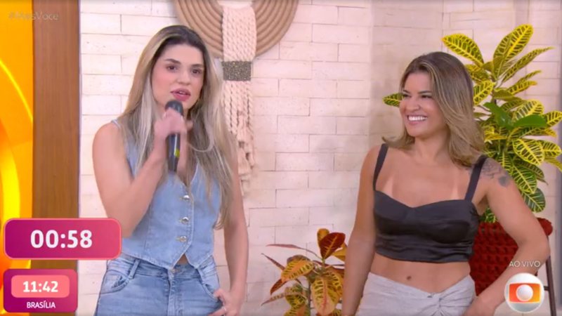 Nicole e Paula, dupla que concorrem a vaga no BBB 25; Louro Mané sugeriu trisal entre elas e um affair - Reprodução/Globo