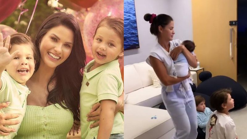 Andressa Suita faz sobrinho dormir e web aponta semelhança com seus filhos - Arquivo Pessoal