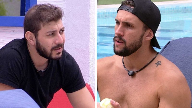 BBB21: Pelas costas, Arthur e Rodolffo apontam metralhadora para brother e fazem duras críticas - Reprodução/TV Globo