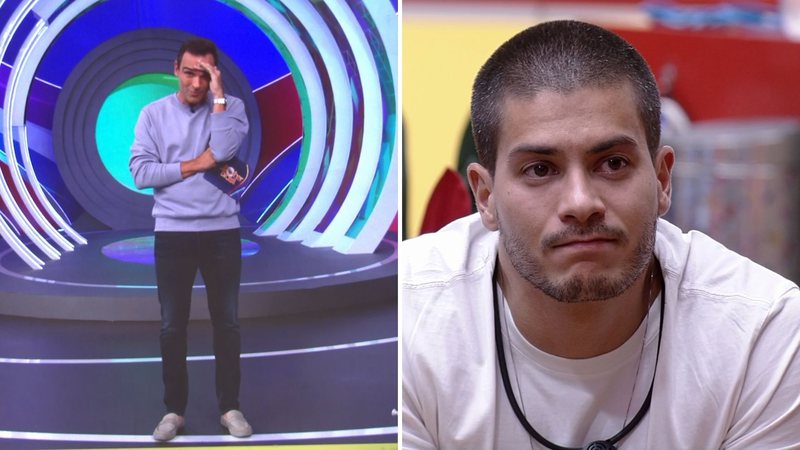 BBB22: Arthur surge abatido e leva sermão de Tadeu Schmidt ao vivo: "Não cabe o erro" - Reprodução/TV Globo