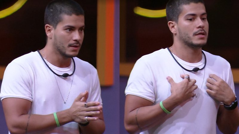 Arthur Aguiar tomou uma bronca de Tadeu Schmidt após encurralar Jessilane no jogo da discórdia do BBB22 - Reprodução/TV Globo