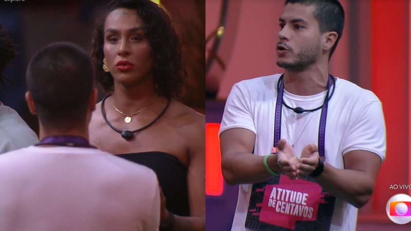 Arthur Aguiar rebateu a crítica feita por Linn da Quebrada no jogo da discórdia do BBB22 - Reprodução/TV Globo